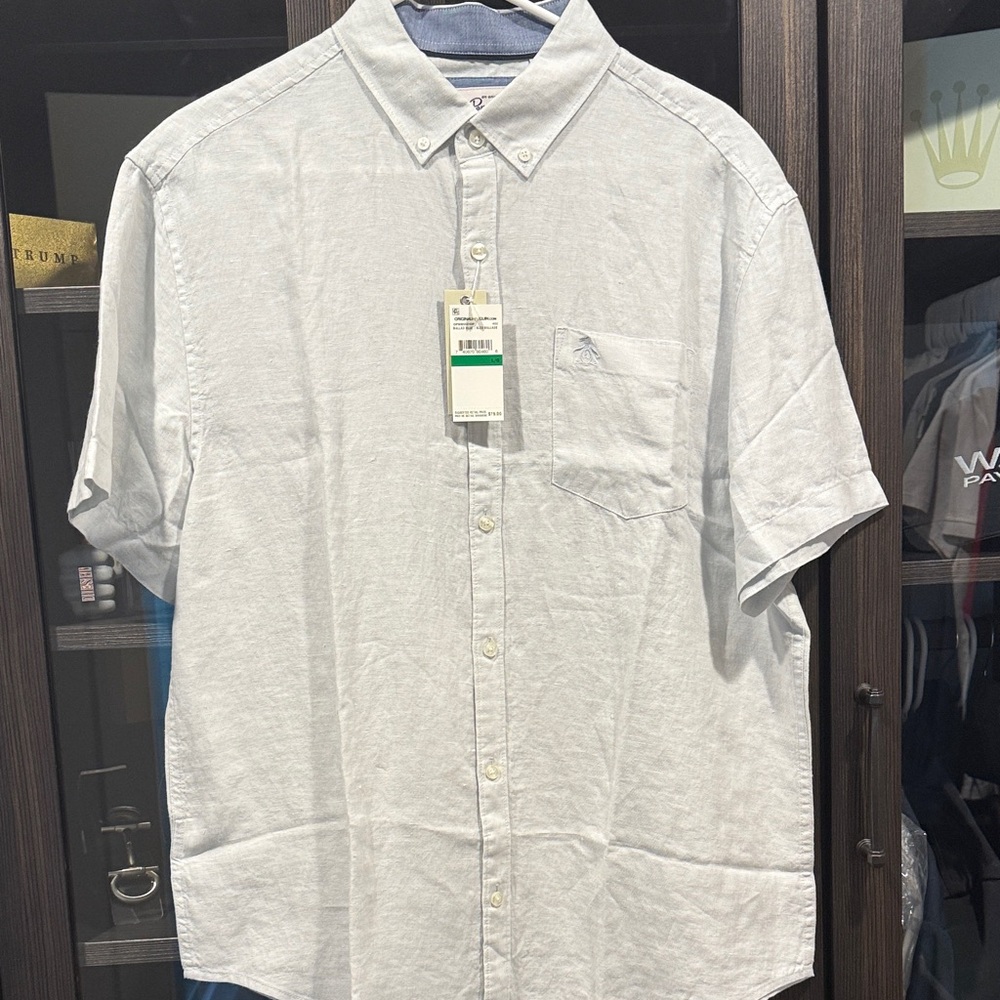 Original Penguin Light Gray Casual Button-Down Shirt